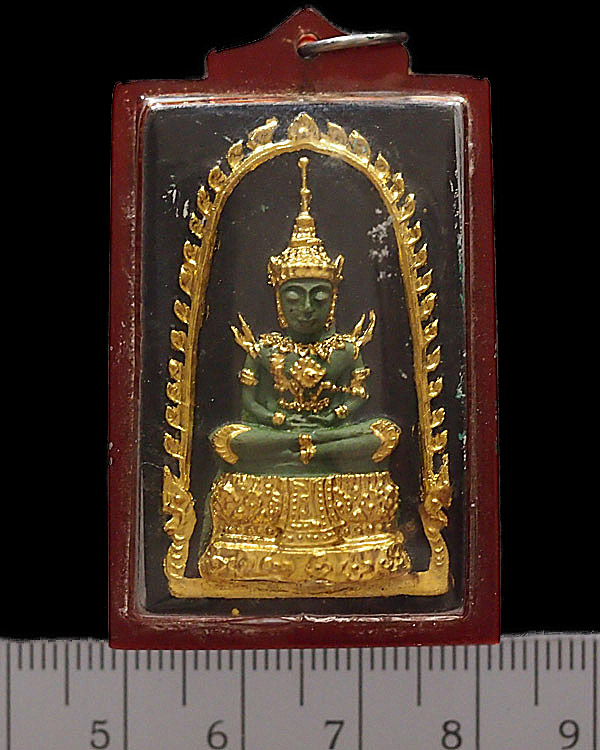 พระแก้วมรกรต ทรงเครื่องฤดูร้อน พิมพ์ใหญ่ ลงรักปิดทอง หลังยันต์ดวงประสูติพระพุทธเจ้า หลวงพ่อเริ่ม วั - 3