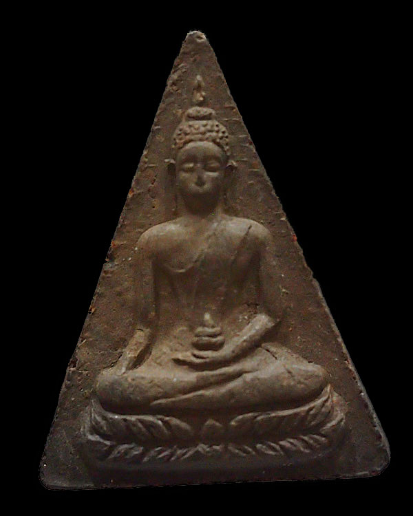 พระพุทโธบัวบาน หลวงพ่อสังวาล เขมโก วัดทุ่งสามัคคีธรรม จ.สุพรรณบุรี เนื้อดินเผา ปี 2507   เนื้อโซนสีด - 1