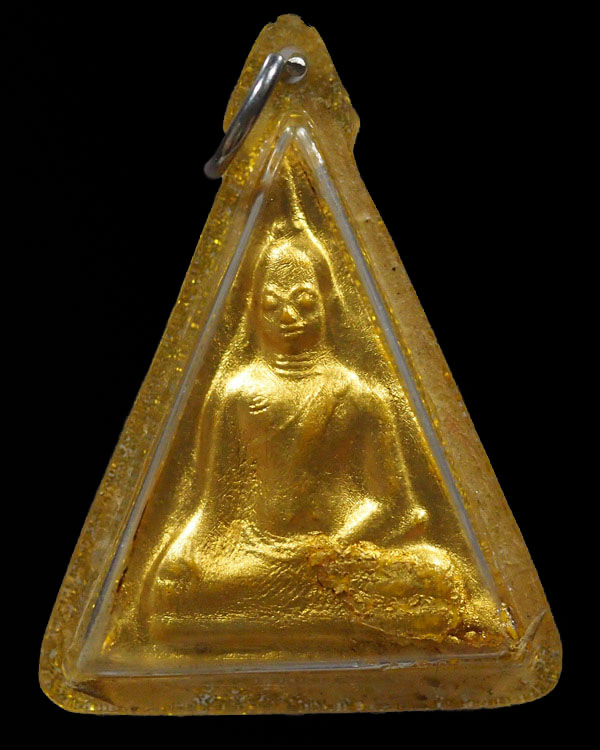 พระนางพญาเสน่ห์จันทร์ ลงทองเก่า แจกกรรมการ รุ่นฉลอง 700 ปี ลายสือไทย หลวงพ่อเกษม เขมโก แห่งสุสานไตร - 1