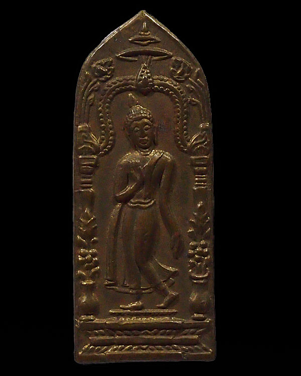เหรียญพระลีลากำแพงนิ้ว (พระลีลายอดอัฏฐารส) พิธีพระกริ่งนเรศวร รุ่นแรก ปี ๒๕๐๗ จ.พิษณโลก หายากแล้วคร - 1
