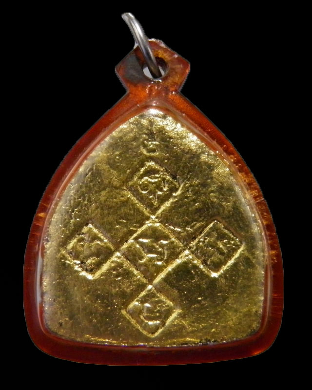 พระปิดตาประภามณฑลซุ้มเรือนแก้ว เจ้าคุณวิเชียร วัดเครือวัลย์ ชลบุรี ปี 2506 หลังยันต์ ลงรักทอง   - 2