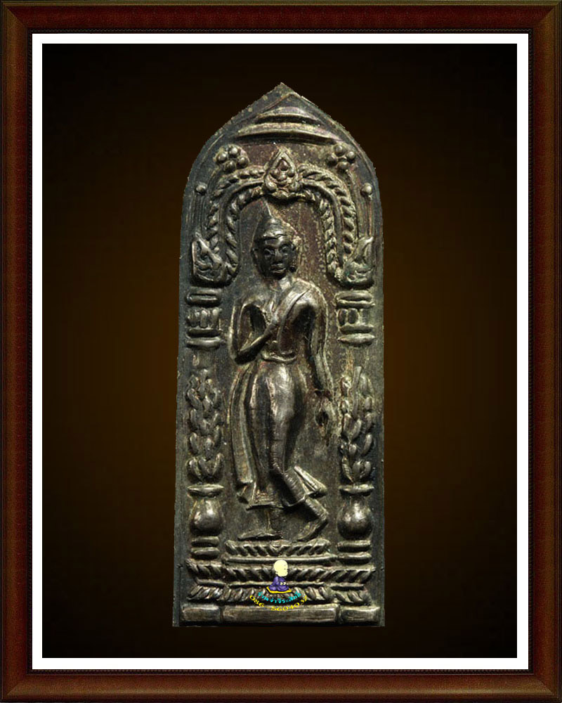 พระลีลา หลวงพ่อแดง วัดทุ่งคอก สุพรรณบุรี เนื้อเงิน 2 หน้า - 2