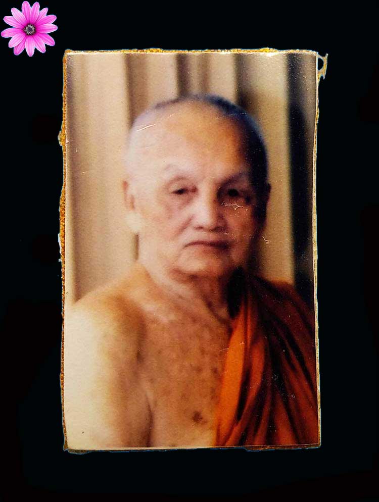 สมเด็จหลังรูปถ่าย หลวงปู่จาม มหาปุญโญ วัดป่าวิเวกวัฒนาราม จ.มุกดาหาร ปี 2547 - 2