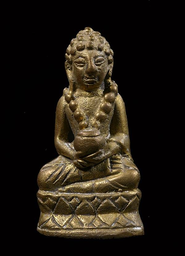 พระกริ่งหนองแกหน้าอินเดีย หลวงปู่คำ วัดหนองแก ทองผสม ปี 2530 - 1