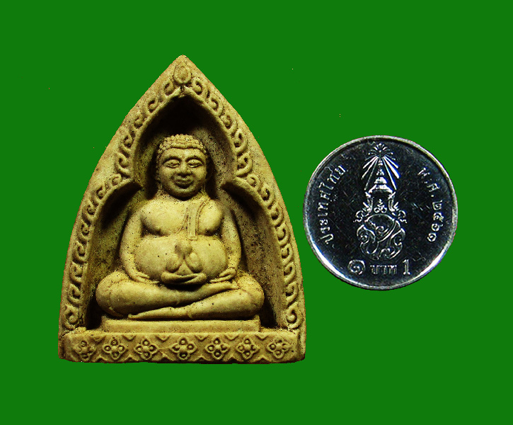 พระสังกัจจายน์ หลวงพ่อพรหม วัดขนอนเหนือ พิมพ์ใหญ่หลังยันต์เต๊ก เนื้อผง ปี 2513 พระนครศรีอยุธยา - 3