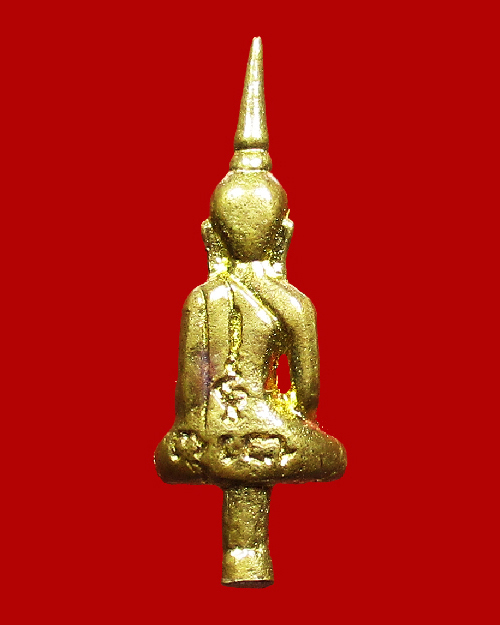 พระยอดธงเกศยาว หลังยันต์เฑาะว์ กะไหล่ทอง - 2