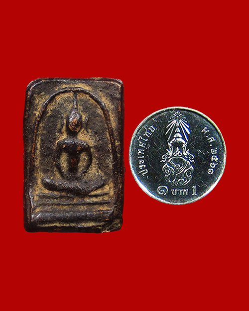 พระสมเด็จเข่ายก ฐานเส้นด้าย เนื้อดินจุ่มรัก เก่ามาก - 3