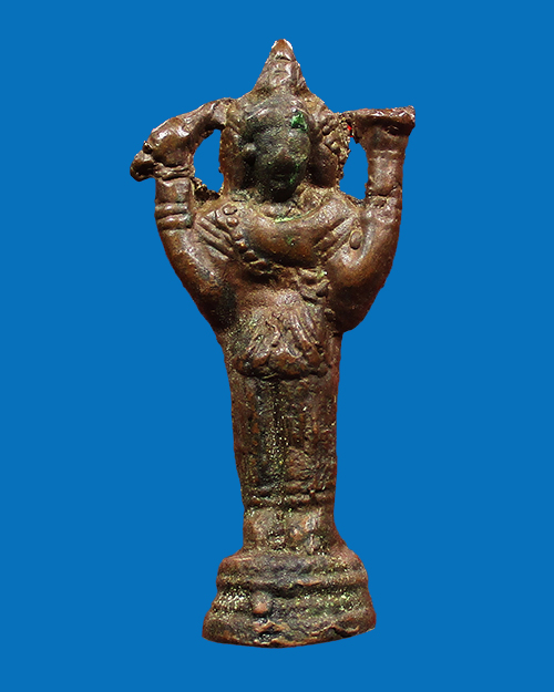 รูปหล่อโบราณพระพรหม 4 หน้า 4 กร ปางยืน วัดสุทัศน์ฯ-โบสถ์พราหมณ์ ปี 2493 เนื้อทองผสม กรุงเทพฯ - 2