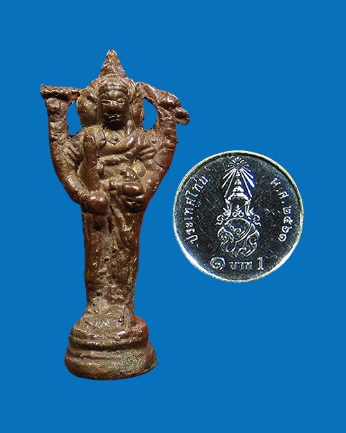 รูปหล่อโบราณพระพรหม 4 หน้า 4 กร ปางยืน วัดสุทัศน์ฯ-โบสถ์พราหมณ์ ปี 2493 เนื้อทองผสม กรุงเทพฯ - 5