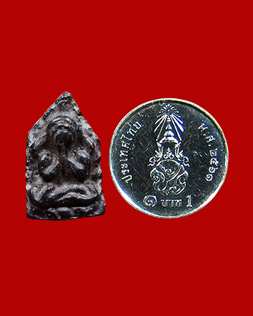 พระปิดตาวัดบ่อทรัพย์ รุ่นแรก ปี 2484 พิมพ์ห้าเหลี่ยม เนื้อโลหะผสม จังหวัดสงขลา - 4