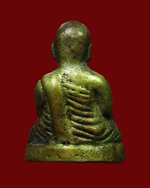 รูปหล่อโบราณหลวงพ่อป๊อก วัดหนองกลับ เนื้อโลหะผสมแก่เงิน อ.สวรรคโลก จ.สุโขทัย  - 2