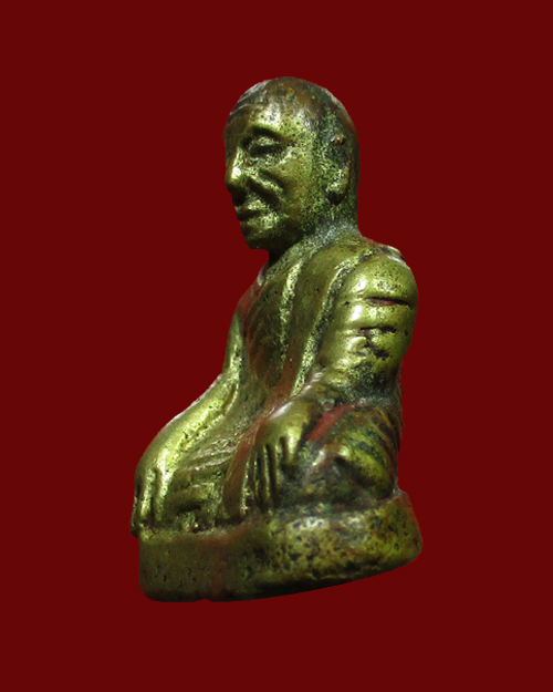 รูปหล่อโบราณหลวงพ่อป๊อก วัดหนองกลับ เนื้อโลหะผสมแก่เงิน อ.สวรรคโลก จ.สุโขทัย  - 4