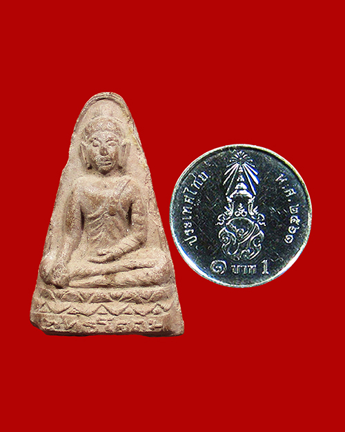 พระพุทธโคดมปางมารวิชัย หลวงพ่อขอม วัดไผ่โรงวัว ปี 2505 เนื้อดิน จังหวัดสุพรรณบุรี  - 3