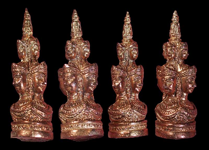 ยอดเศียรหลักเมือง จตุคามรามเทพ รุ่นปรกเกล้า พิมพ์เล็ก เนื้อนวะโลหะ ปี 49 หลวงปู่หงษ์เจ้าพิธี - 1