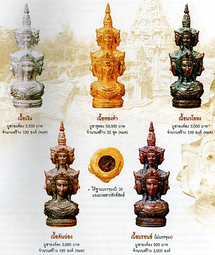 ยอดเศียรหลักเมือง จตุคามรามเทพ รุ่นปรกเกล้า พิมพ์เล็ก เนื้อนวะโลหะ ปี 49 หลวงปู่หงษ์เจ้าพิธี - 3