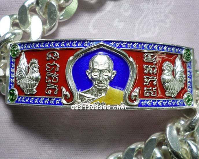 เลสเงินลงยา หนัก4บาท  รุ่นไตรมาส๙๕ ๕๙ รวย รวย รวย  ป้ายแดง หลวงพ่อรวย วัดตะโก - 3