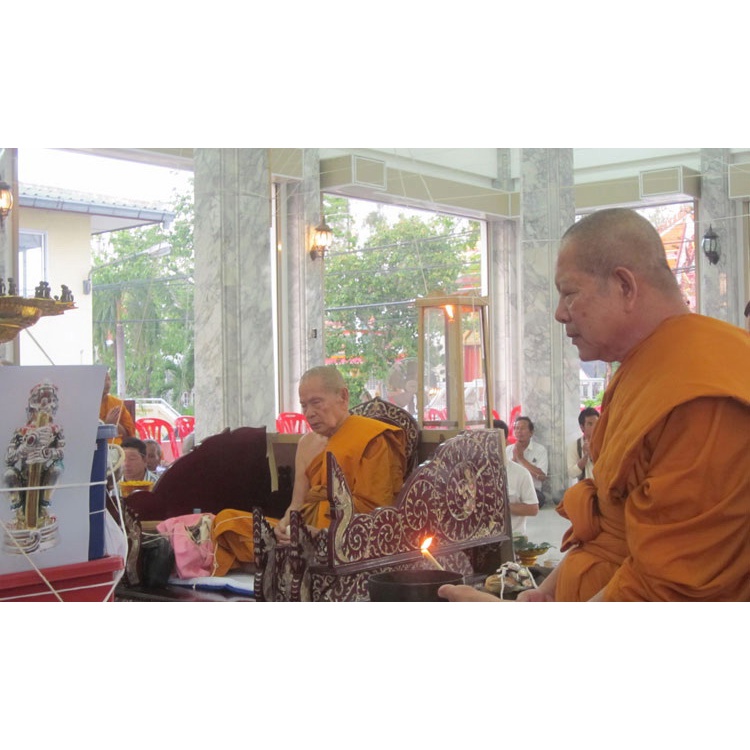 หนุมานจับหลักเนื้อชนวนระฆังชุบกะไหล่เงิน ตะกรุดเงินคู่ชีวิต ลงยา 3 สี รุ่นเบญจฤทธิ์ หลวงพ่อฟู วัดบาง - 4