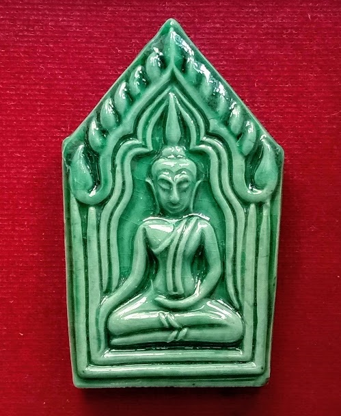 ขุนแผนแขนอ่อนเคลือบเขียว รุ่น1 หลวงปู่ชื้น วัดญาณเสน อยุธยา ปี2545 - 1
