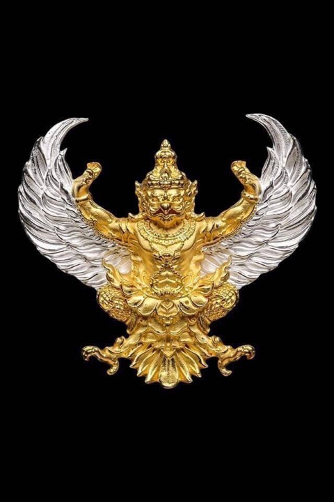 พญาครุฑมเศรษฐีเฟื่องฟู เนื้อสัมฤทธิ์ชุบ2Kแยกจากชุดกรรมการ - 1