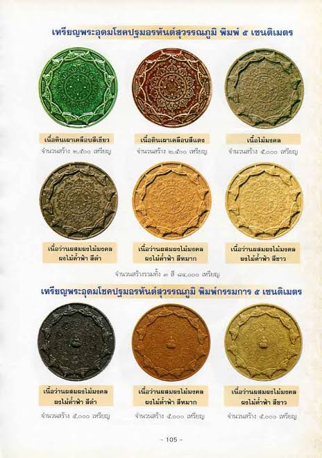 ‼️เหรียญพระอุดมโชคปฐมอรหันต์สุวรรณภูมิเนื้อดินเผาเคลือบแดงพิมพ์ธรรมจักรปี2547 พิมพ์ 5 cm - 4