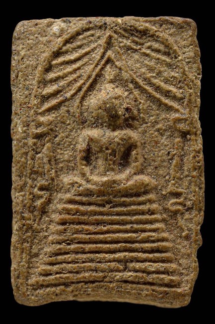 พระสมเด็จพิมพ์แหวกม่าน หลวงปู่ชา สุภัทฺโท วัดหนองป่าพง ปี 2518 เนื้อว่านดอกพยอม - 1