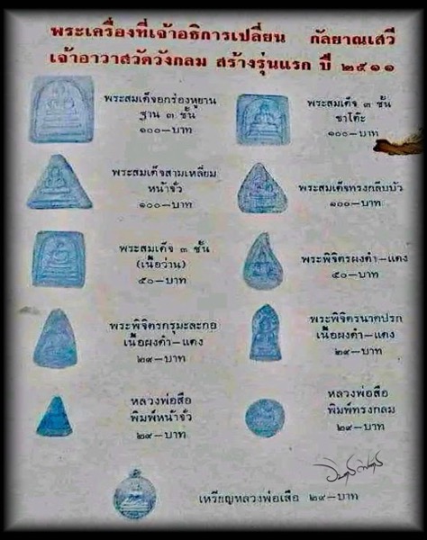 พระสมเด็จหลังยันต์ หลวงพ่อลือ วัดวังกลม จ.พิจิตร ปี 2511 พิมพ์ฐาน 3 ชั้น เนื้อว่านรุ่น - 4