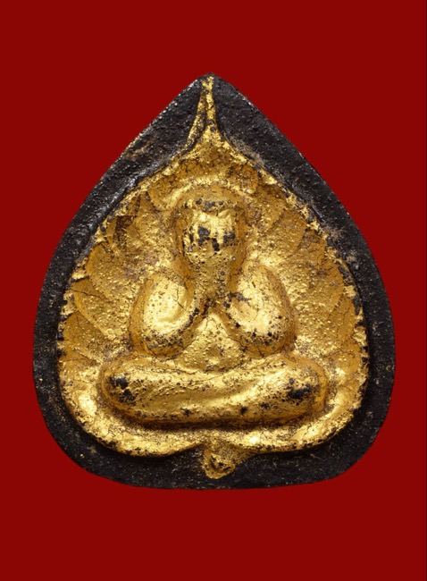พระปิดตาใบโพธิ์หลังยันต์ หลวงพ่อทองโปรย วัดโพธิ์ จ.ชลบุรี  - 1