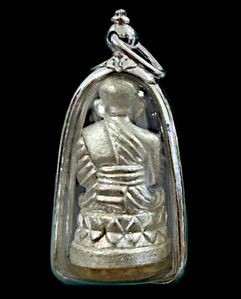 หลวงปู่ทวดพิมพ์บัวรอบ 87 พรรษา ญสส วัดบวรนิเวศวิหาร ปี2543 เนื้อนวะพรายเงิน ฐานชุบทอง - 2