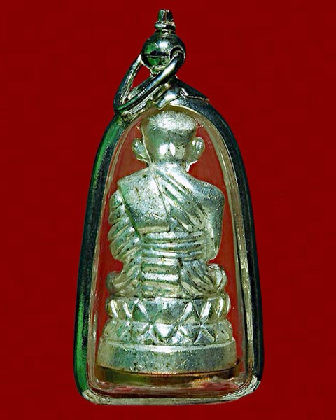 หลวงปู่ทวดพิมพ์บัวรอบ 87 พรรษา ญสส วัดบวรนิเวศวิหาร ปี2543 เนื้อนวะพรายเงิน ฐานชุบนาค - 2