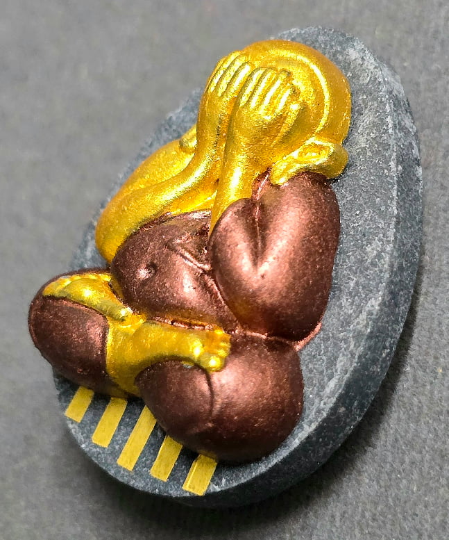 เนื้อผงธูป เพ้นท์องค์ทอง จีวรนาค ตระกรุดทองคำแท้ 5 ดอก(นำฤกษ์) หลวงปู่โต๊ะ อินทสุวัณโณ - 3