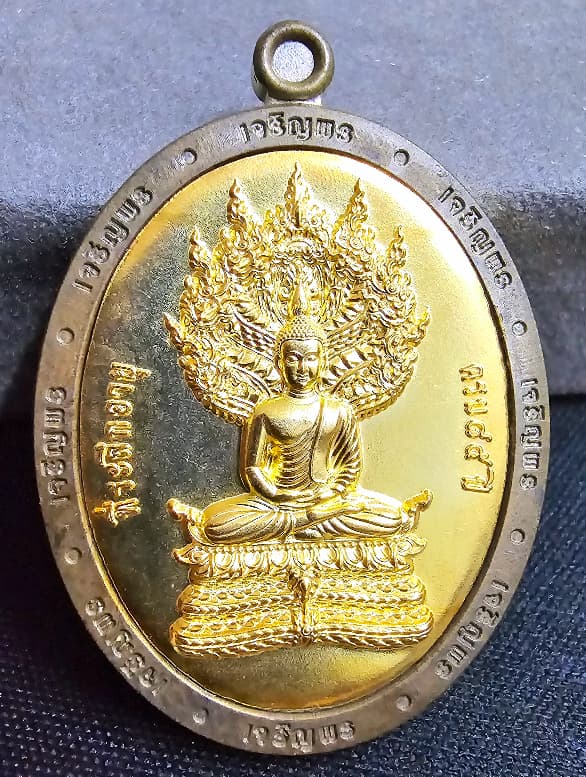 เนื้อชนวน หน้ากากชุบน้ำทองคำแท้เต็มวง หลวงปู่บุญมา โชติธัมโม สำนักสงฆ์เขาแก้วทอง จ.ปราจีนบุรี - 1