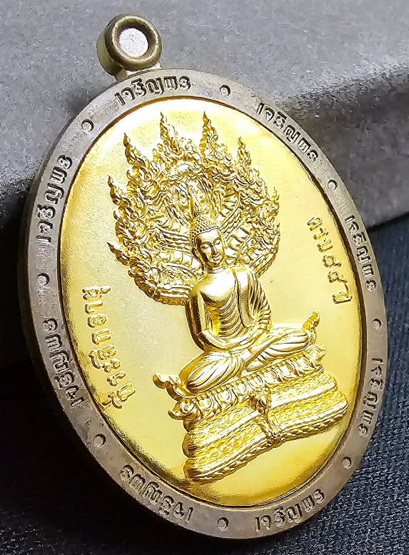 เนื้อชนวน หน้ากากชุบน้ำทองคำแท้เต็มวง หลวงปู่บุญมา โชติธัมโม สำนักสงฆ์เขาแก้วทอง จ.ปราจีนบุรี - 2