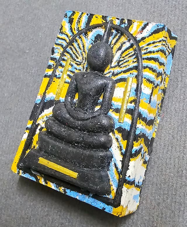 พระสมเด็จเนื้อใบลานสายรุ้ง ฝังตระกรุดทองคำแท้ 3 ดอก หลวงปู่คีบ ธีรปัญโญ วัดป่าสุทธาวาส นครพนม - 3