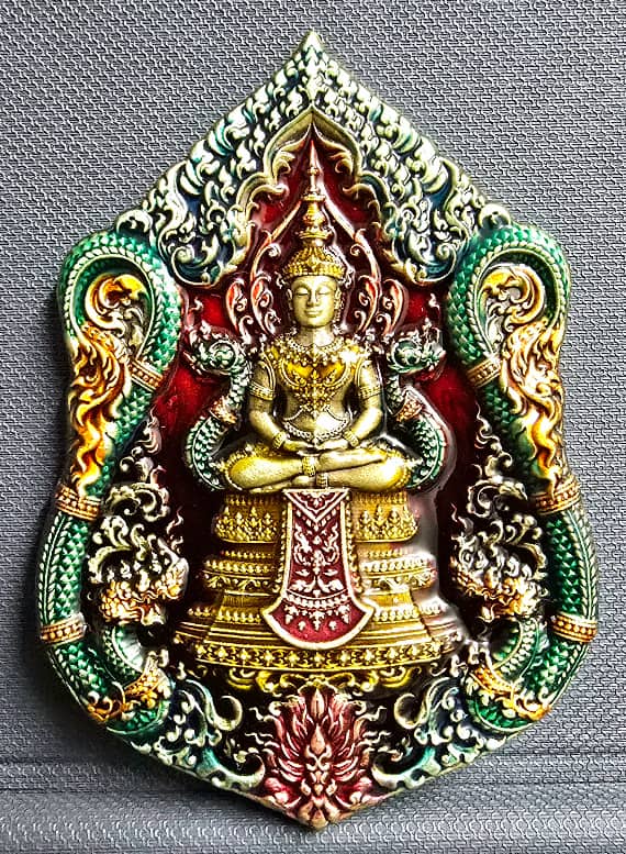 เหรียญพระแก้วรุ่น "มหาจักรพรรดิ์" หลวงปู่จื่อ พันธมุตโต เนื้อทองทิพย์ซาติน ลงยามาสเตอร์พีชหน้า-หลัง - 1