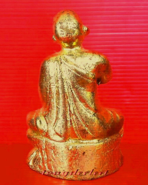 พระอุปคุตปางจกบาตรไม้โพธิ์แกะปิดทองศิลปะมอญ หลวงพ่ออุตตมะ วัดวังก์วิเวการาม จ.กาญจนบุรี สวยมากค่ะ - 2