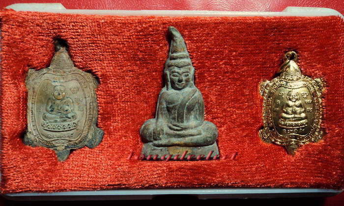เหรียญพญาเต่าเรือน รุ่นรวมพลัง ชุดพิเศษ มหาลาภ หลวงปู่หลิวปลุกเสก เนื้อตะกั่วสนิมแดงกรุศรีสวัสดิ์ - 1