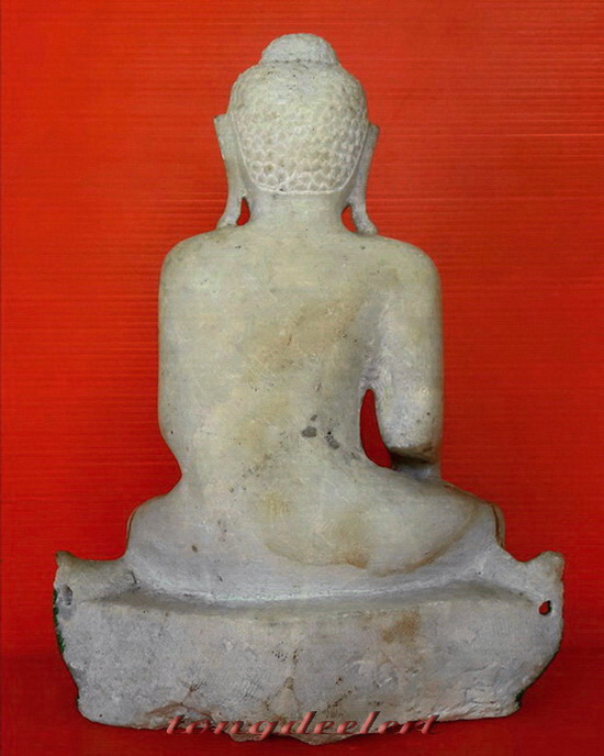 พระบูชาหินอ่อนศิลปะมอญพม่า หน้าตัก 6 นิ้ว สวยมากค่ะ - 2