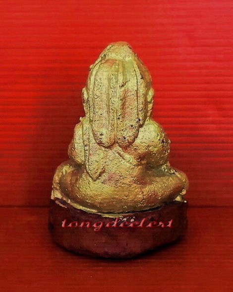 พระบัวเข็มไม้โพธิ์แกะศิลปะมอญพม่า ขนาดหน้าตัก 2 นิ้ว น่ารักมากค่ะ - 2