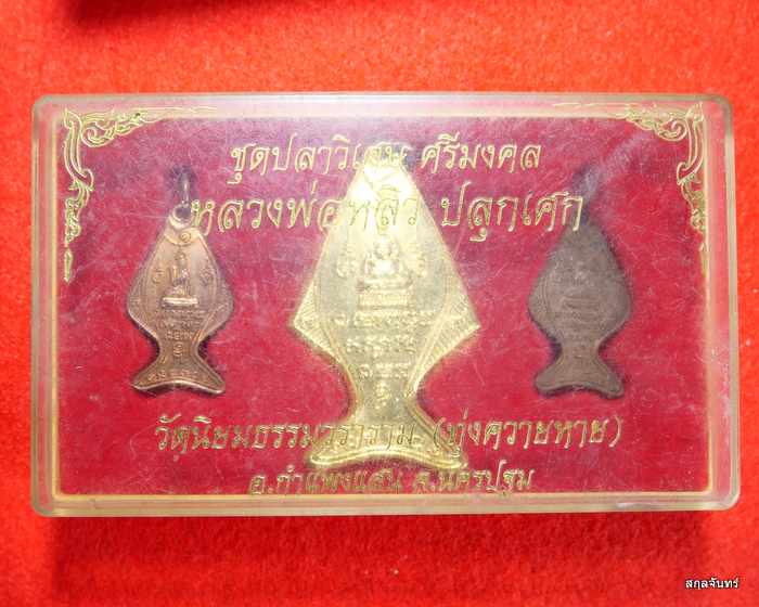 ชุดปลาวิเศษศรีมงคล หลวงปู่หลิว วัดไร่แตงทอง ปลุกเสกครบชุดกล่อง เดิมๆครับ - 2