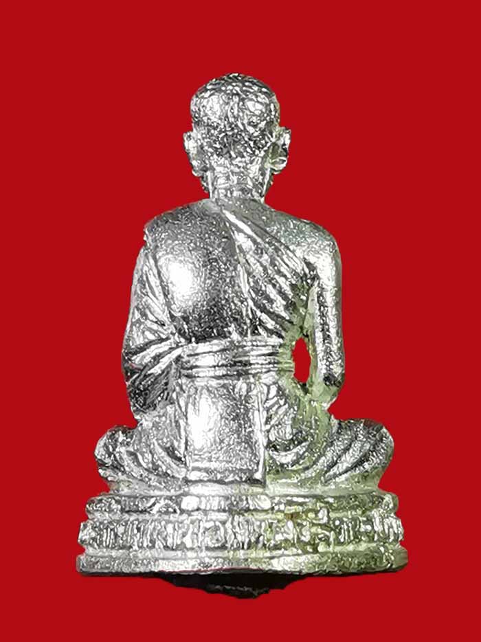รูปหล่อหลวงพ่อคล้อย วัดถ้ำเขาเงิน จ.ชุมพร รุ่นแรก เนื้อเงิน กล่องเดิม # 3 - 2