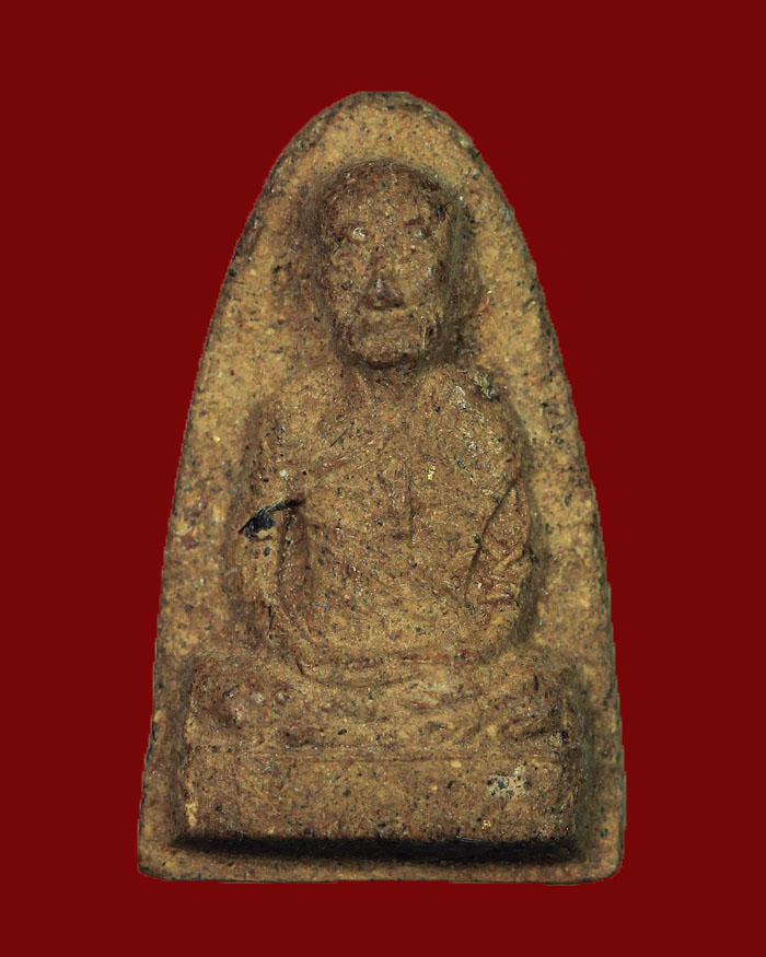 พระเนื้อผงหลวงปู่เปียก วัดนาสร้าง อ.ท่าแซะ จ.ชุมพร ปี 2505 องค์ที่ 3 เคลือบแชล็ด - 1