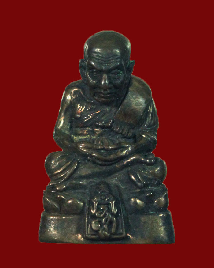 รูปหล่อหลวงปู่ทวด พระนามาภิไธย สก วัดห้วยมงคล จ.ประจวบคีรีขันธ์ รุ่นแรก ปี 2544 เนื้อนวะ - 1