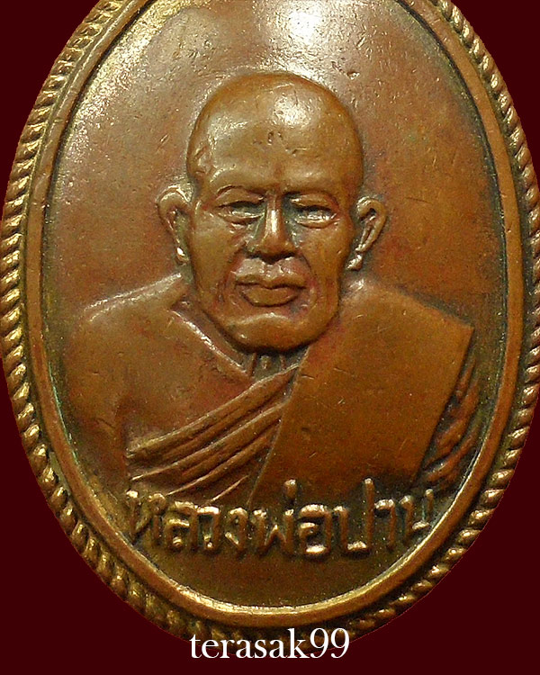 เหรียญหลังเต่า หลวงพ่อปาน พิมพ์หูร่ม วัดมงคลโคธาวาส(บางเหี้ย) รุ่นอนามัยบางบ่อ ปี2506 เนื้อทองแดง - 3