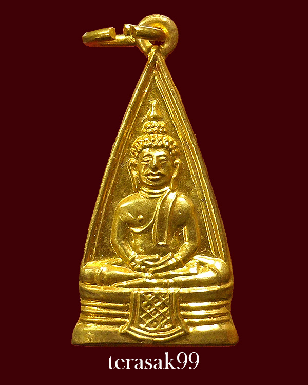 เหรียญพระพุทธโสธร พิมพ์สามเหลี่ยมหน้าเดียว หลังยันต์ ปี2508 สวยๆ - 1
