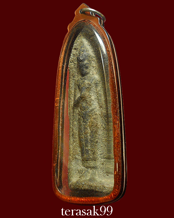 พระร่วงยืน หลังลายผ้า เนื้อชินเขียว ศิลป์ลพบุรี(ขึ้นกรุจ.สุพรรณบุรี) สวยๆราคาเบาๆ - 3