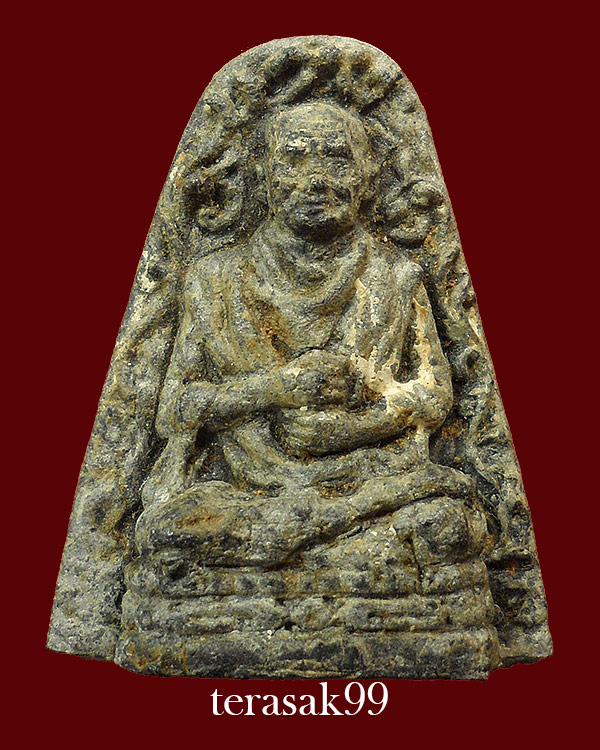 รูปเหมือนสมเด็จโต เนื้อดำ(ผงใบลาน) หลวงปู่นาค วัดระฆัง เนื้อผง ปี2495 สวยๆหายากสุดๆ - 1