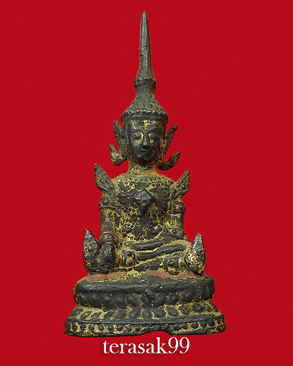 พระบูชา ยุครัตนะโกสินทร์ จีวรดอก หน้าตัก1.2นิ้ว สวยๆ - 1