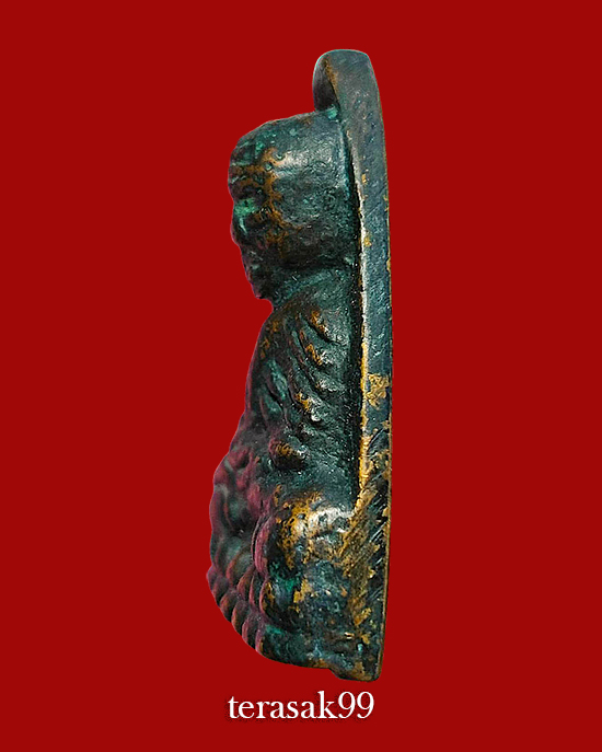 หลวงพ่อทวดหลังเตารีด วัดไทรใต้ นครสวรรค์ พิมพ์หน้าหนุ่ม(นิยม) เนื้อทองผสม ปี๒๕๐๖ - 4