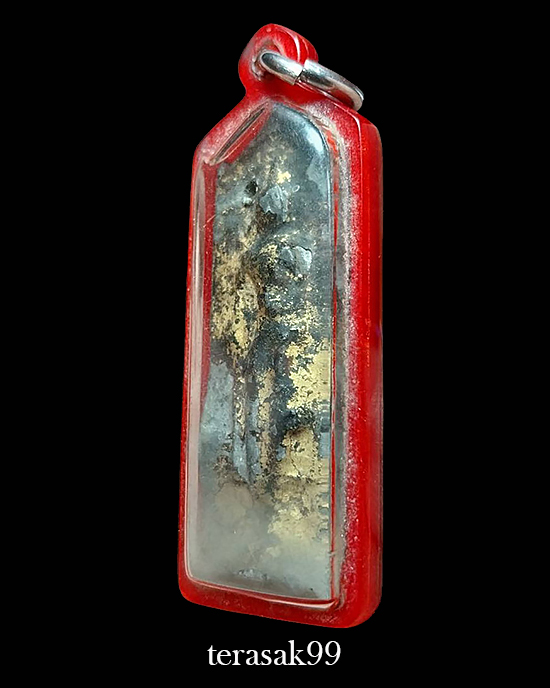 พระวัดกลางตลาดพลู ธนบุรี พิมพ์ยืนประทานพร เนื้อชินลงรักปิดทองสวยๆ - 3