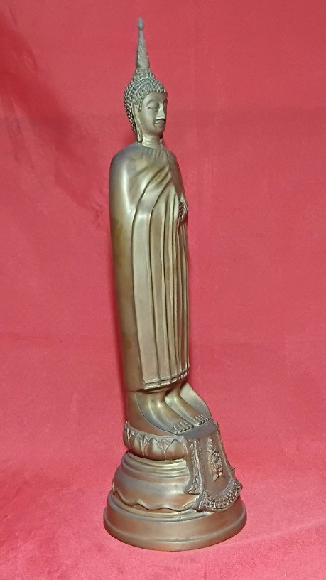 พระบูชาหลวงพ่อโต วัดอินทรวิหาร บางขุนพรหม สูง 15 นิ้ว เนื้อทองผสม - 3